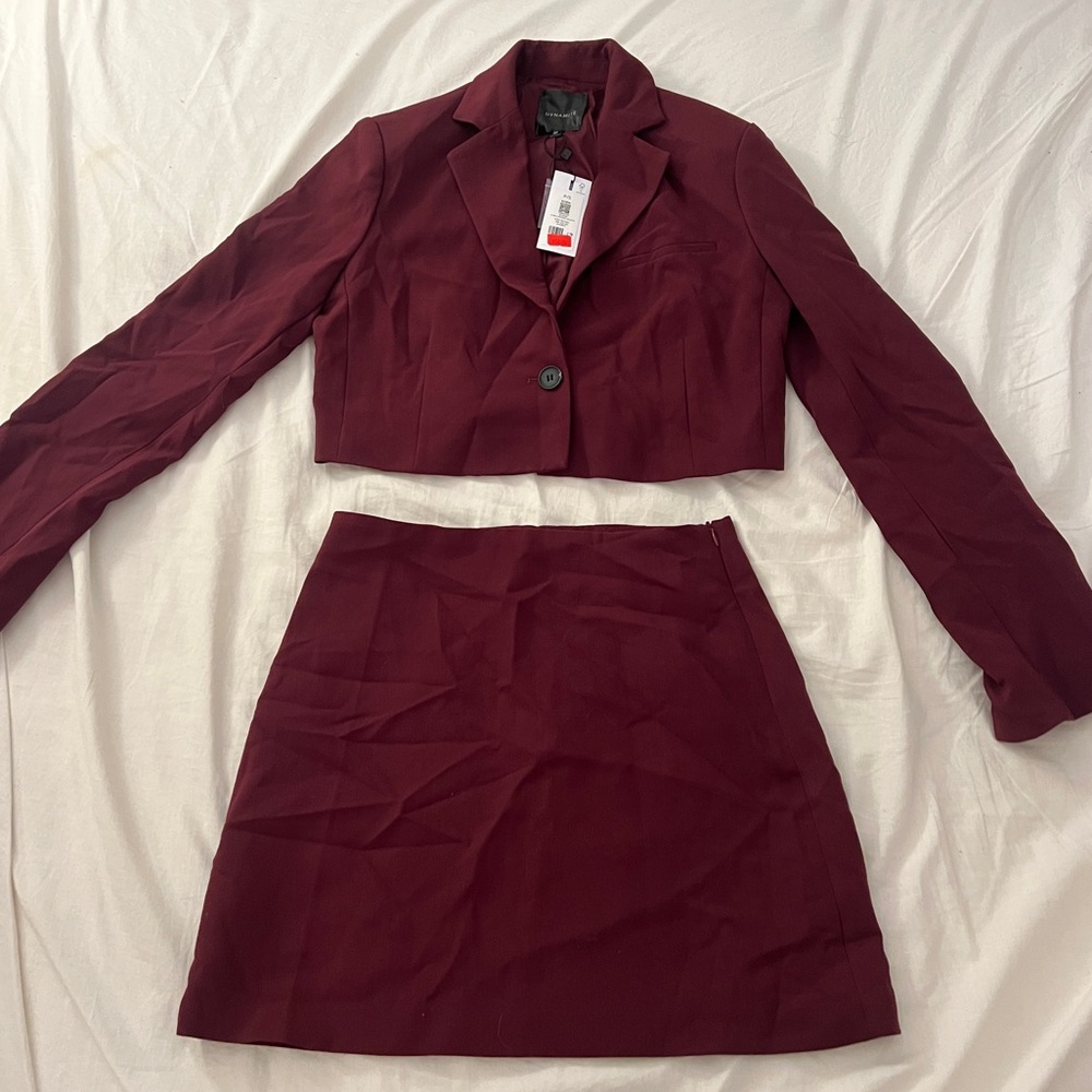Dynamite Deep Burgundy Skirt Set NWT